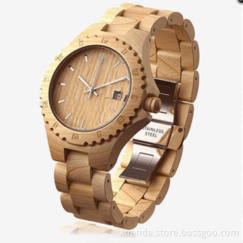 Bamboo Wooden Watches, Green Sandalwood, Case and Strap Natural Wood Beautiful